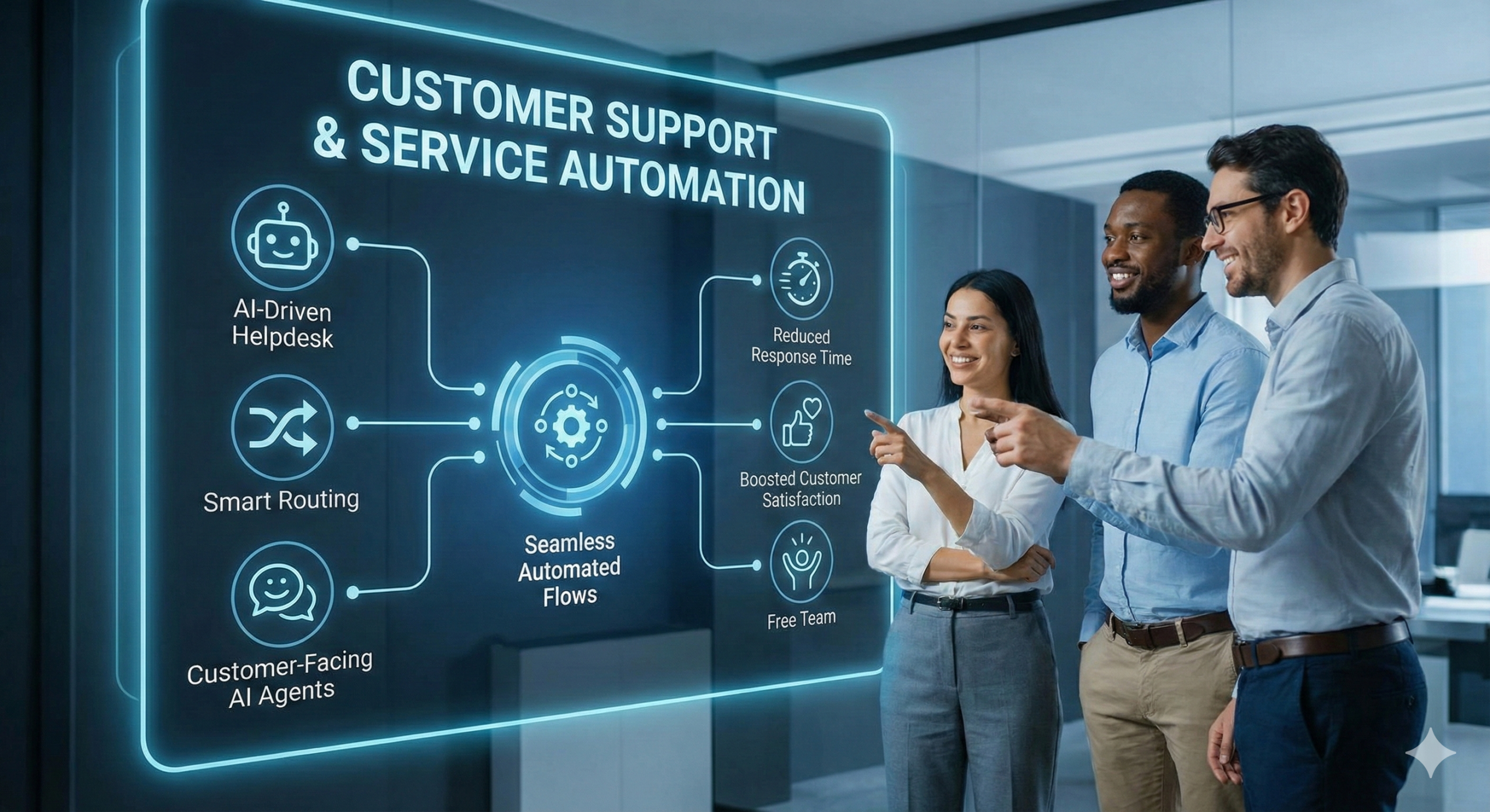 Customer support and service automation illustration