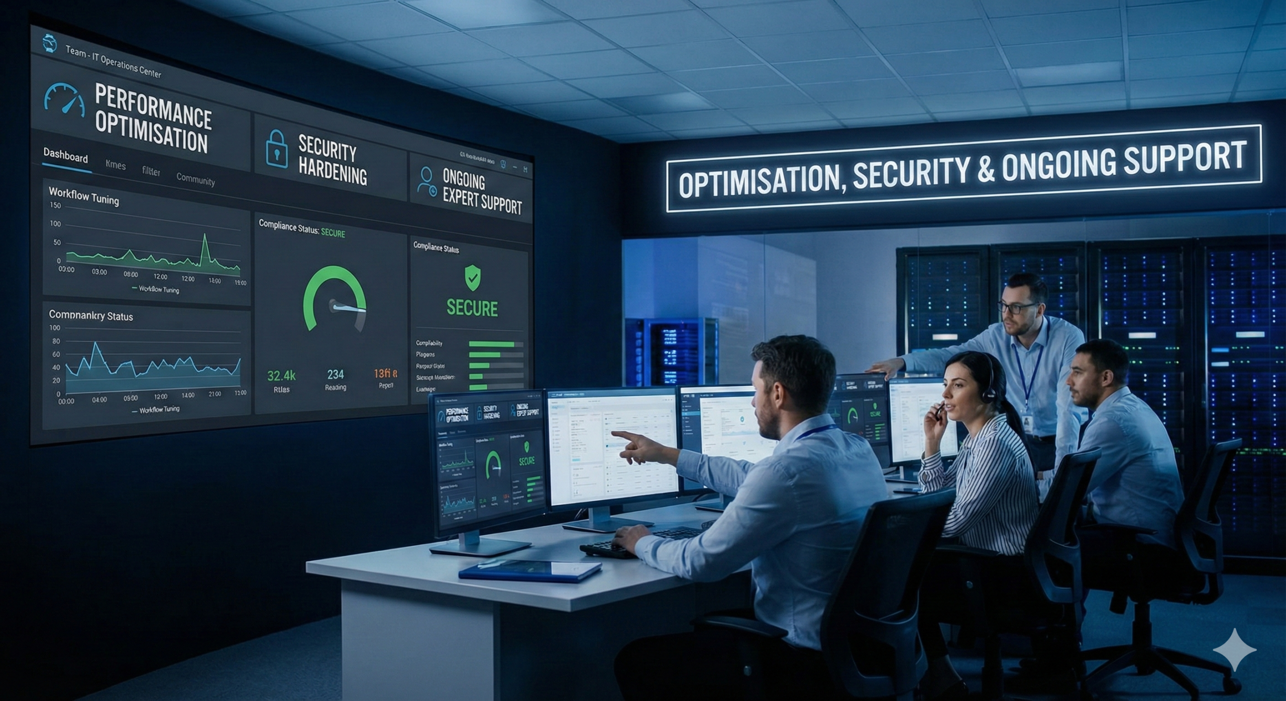 Optimisation, security and ongoing support illustration